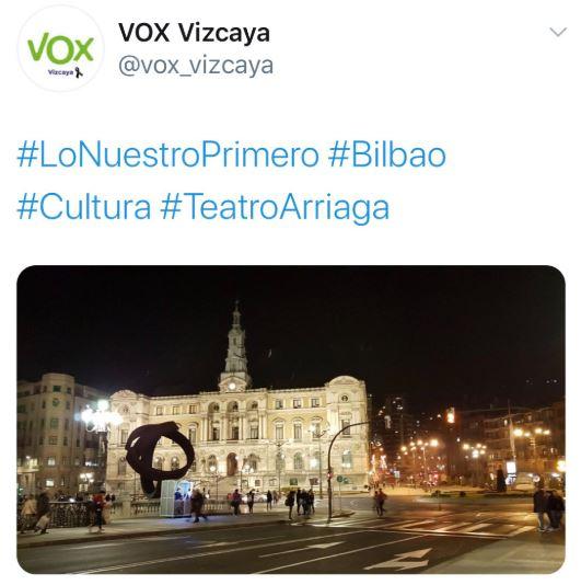 El tuit de Vox Vizcaya