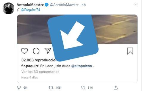 Antonio Maestre se hace eco del post de Fran Rivera en Instagram