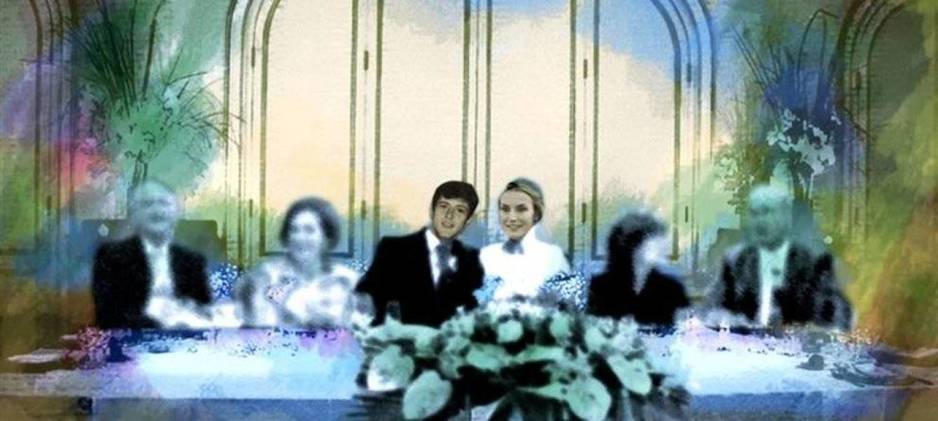 Una de las recreaciones de 'Sálvame' de las fotografías de la primera boda de Letizia Ortiz.