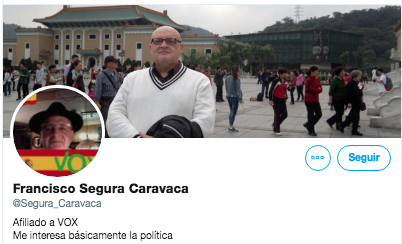 Perfil Twiiter afiliado de Vox Perfil Twiiter afiliado de Vox