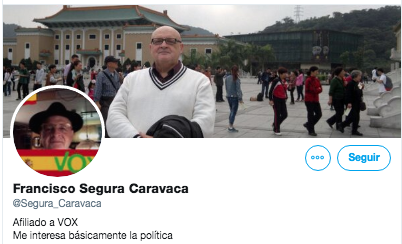 Perfil Twiiter afiliado de Vox