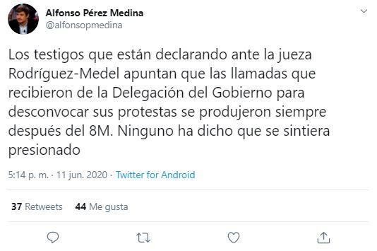 tuit sobre declaraciones por el 8M