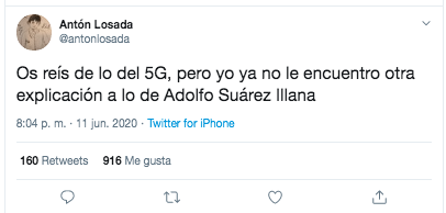 Tuit de Antón Losada sobre Suárez Illana