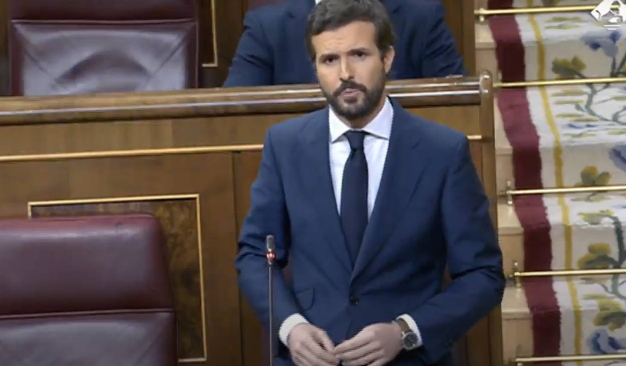 El presidente del PP, Pablo Casado