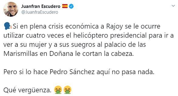 El exconcejal de Ciudadanos y seguidor de Vox, Juanfran Escudero El exconcejal de Ciudadanos y seguidor de Vox, Juanfran Escudero
