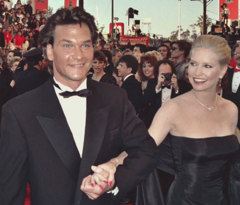 Patrick Swayze con su mujer