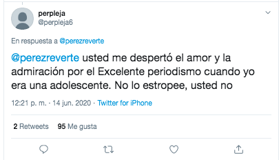 Respuesta al tuit de Pérez Reverte 2