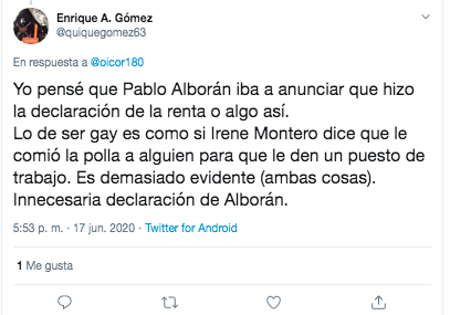 Tuit homófobo contra Pablo Alborán 4