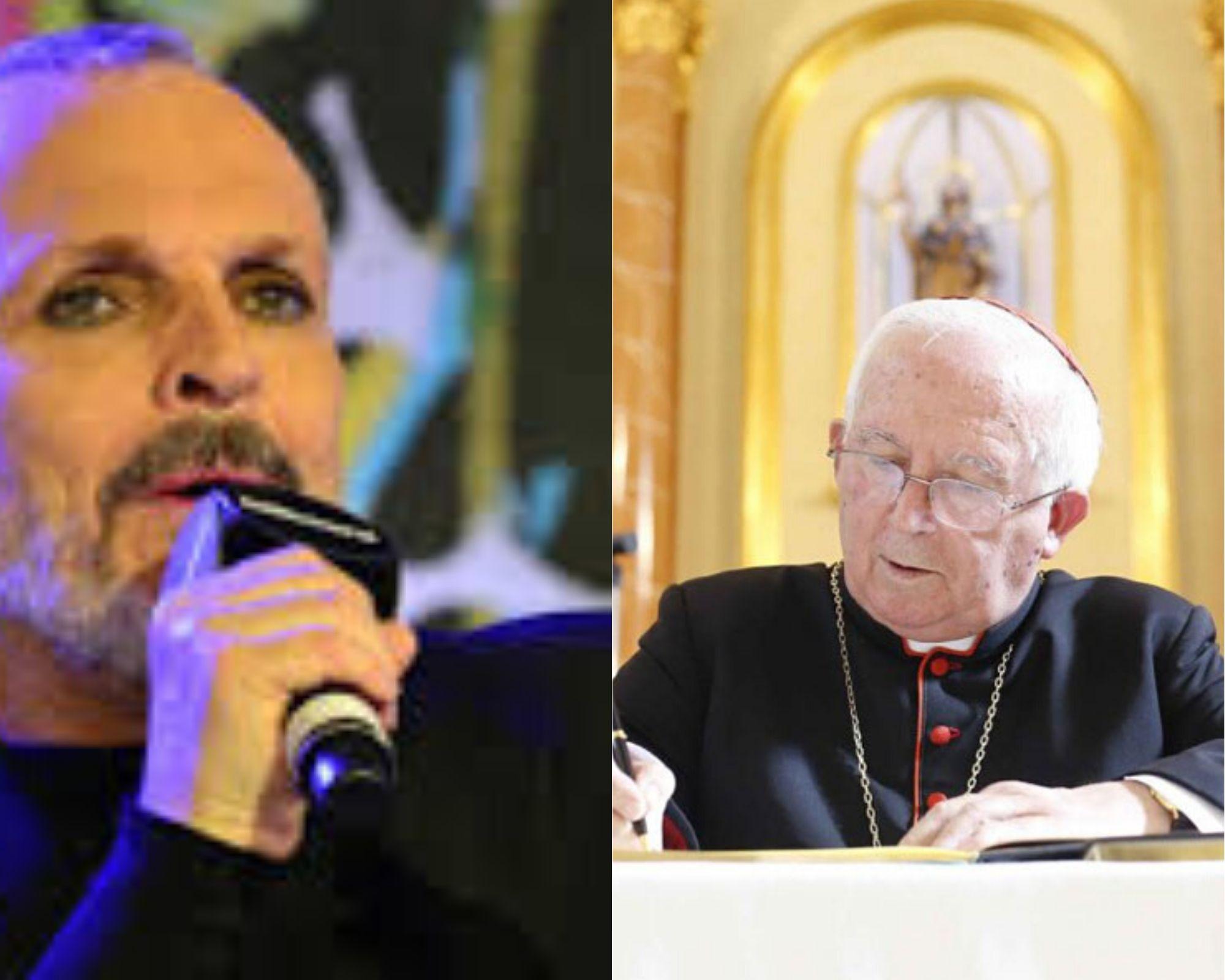 Miguel Bosé y el cardenal Cañizares