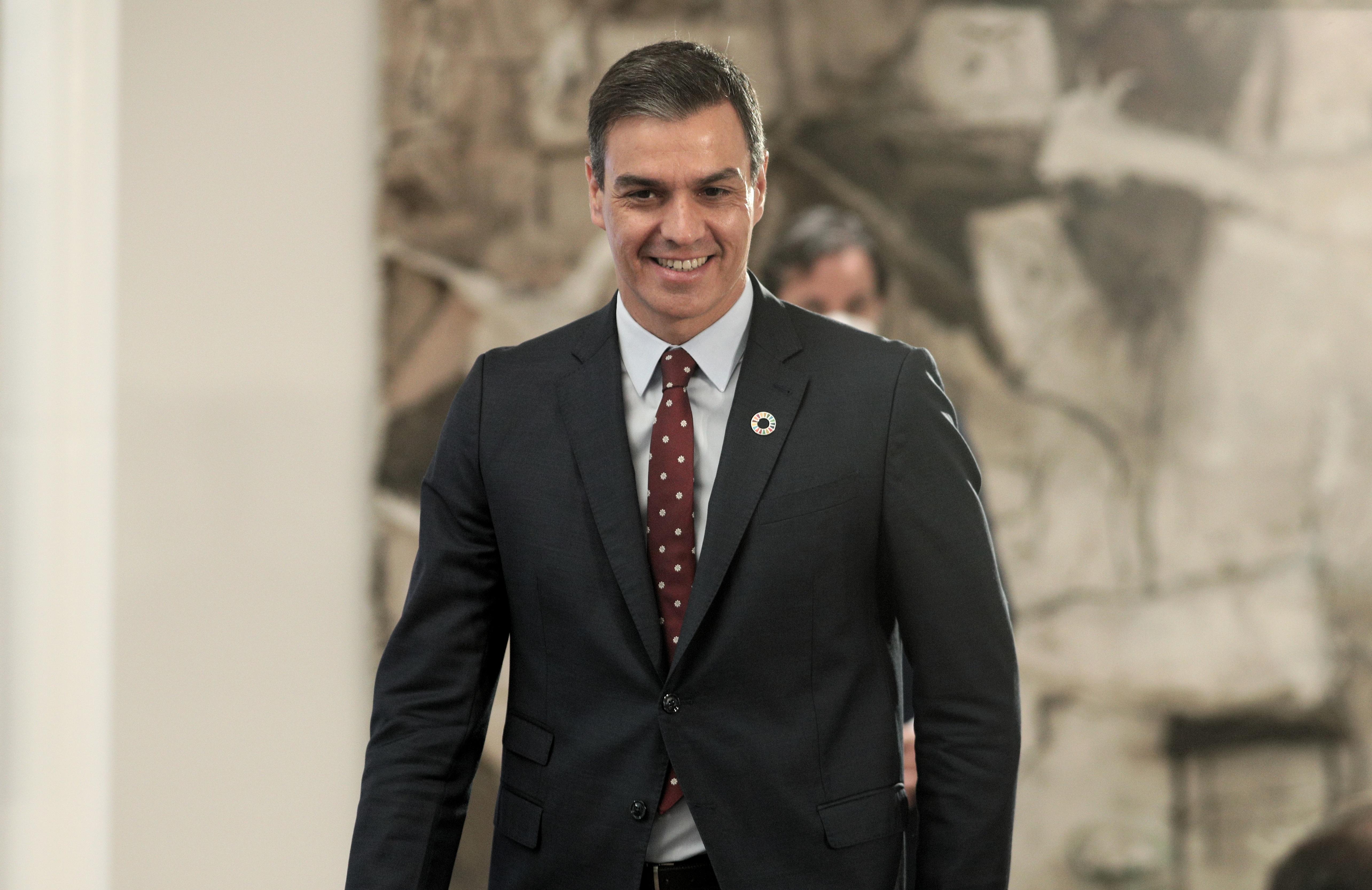 El presidente del Gobierno, Pedro Sánchez, a su llegada a la presentación del plan de impulso del turismo - Europa Press