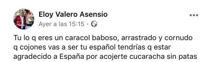 Mensaje de Eloy Valero sobre Echenique