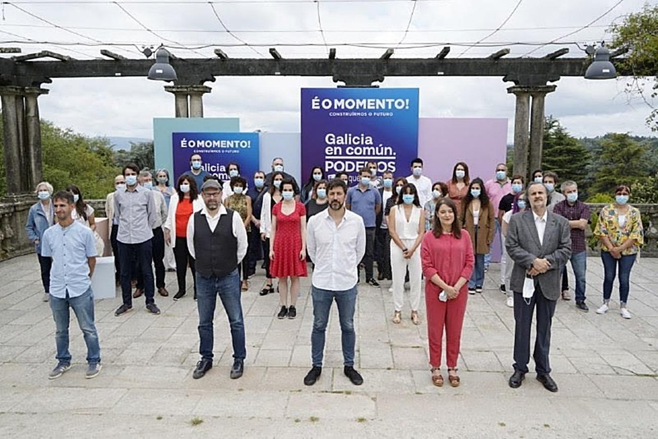 Imagen de la presentación de la candidatura de Galicia En Común este sábado en Santiago de Compostela (Foto: Galicia En Común).