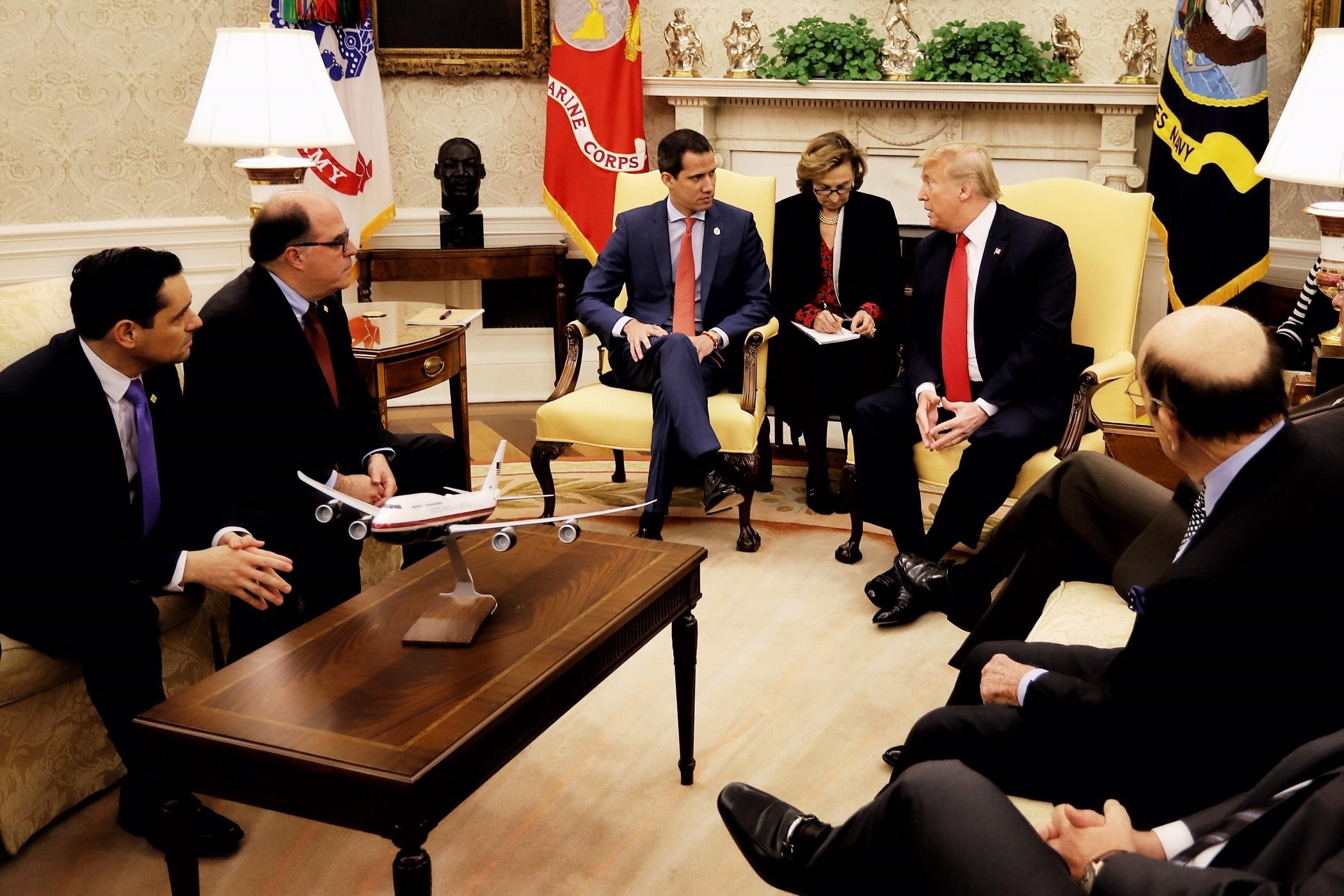 La reunión del pasado mes de febrero entre Juan Guaidó y el presidente de EE.UU. Donald Trump / EuropaPress