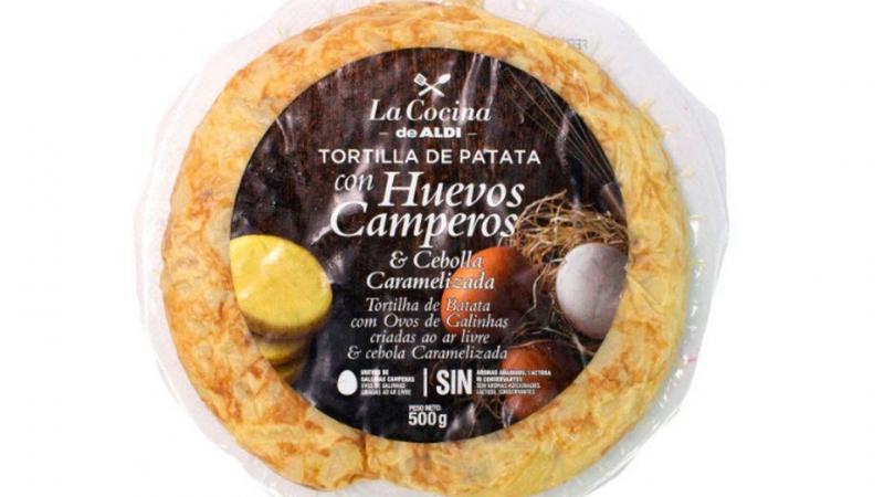 Tortilla huevos camperos y cebolla caramelizada, Aldi