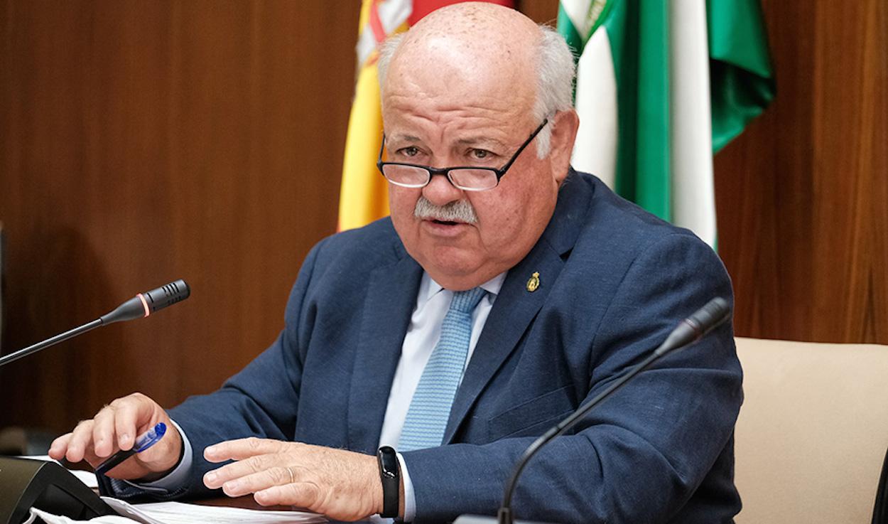 Jesús Aguirre, consejero de Salud y Familias, hoy en el Parlamento.