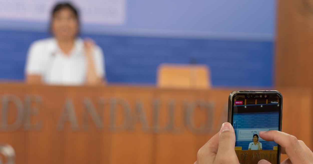 Teresa Rodríguez en rueda de prensa esta semana. EDUARDO BRIONES/EP