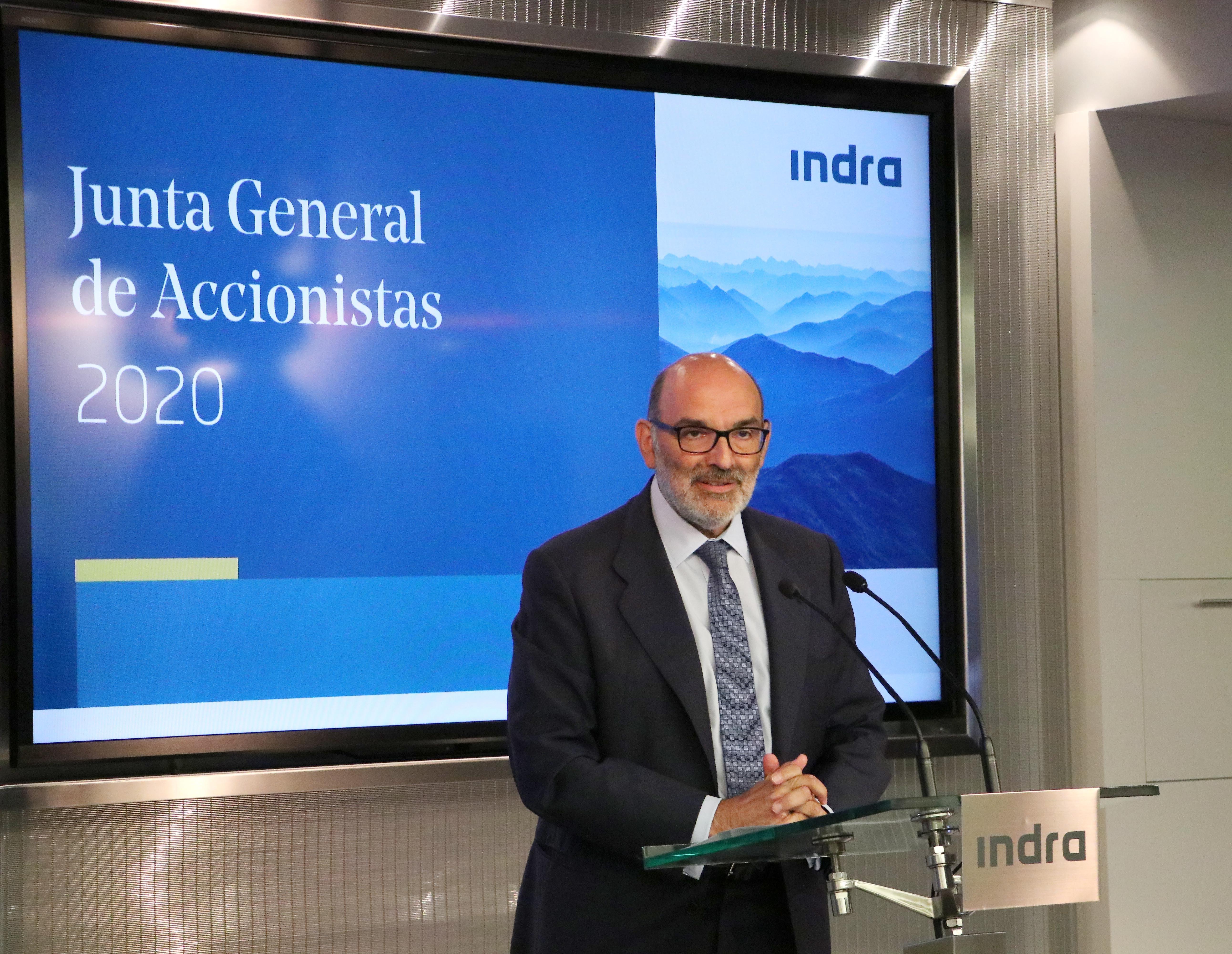 El presidente de Indra, Fernando Abril-Martorell, en la Junta de Accionistas - Europa Press