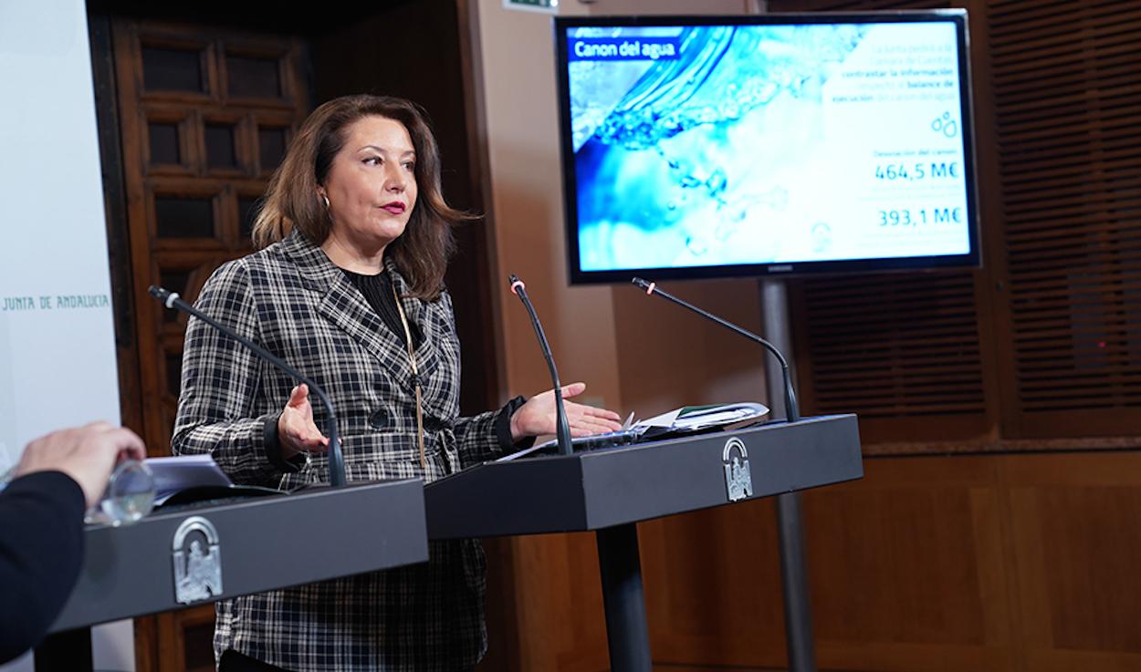 La consejera de Agricultura, Carmen Crespo, a cuyo departamento está adscrita la Agencia de Medio Ambiente y Agua de Andalucía.