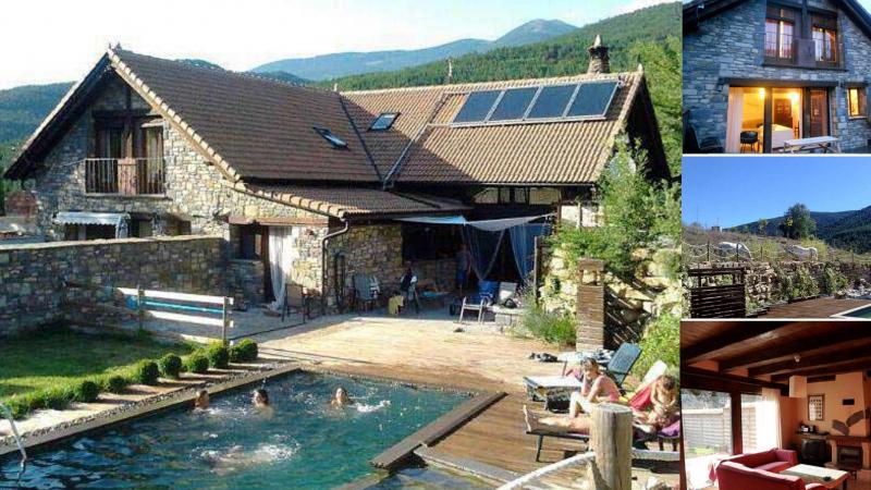 Casa Rural en Huesca con piscina privada y barbacoa. Casa Villanovilla Jaca
