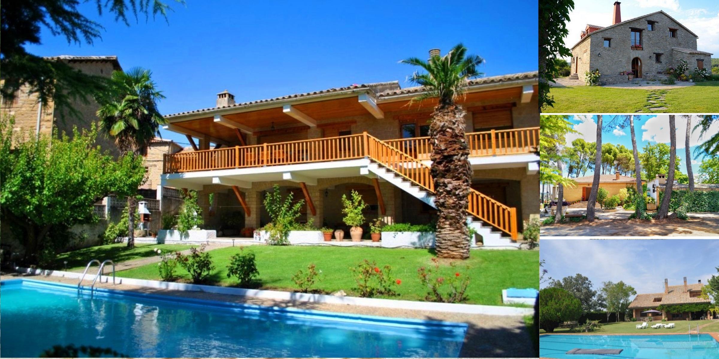 Vista de algunas de las mejores casas rurales de Huesca con piscina y barbacoa