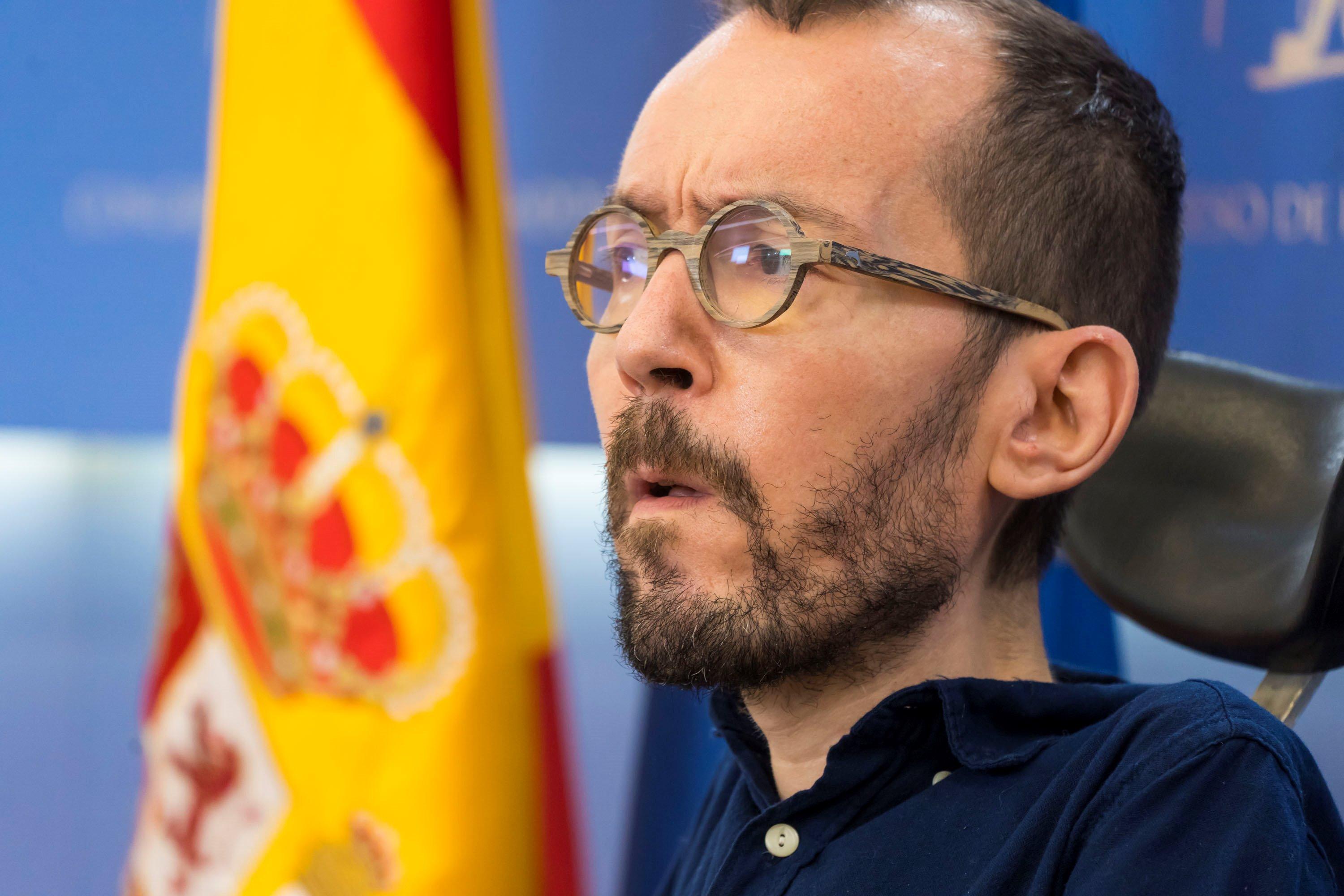 El portavoz de Unidas Podemos en el Congreso, Pablo Echenique. Fuente: Europa Press.