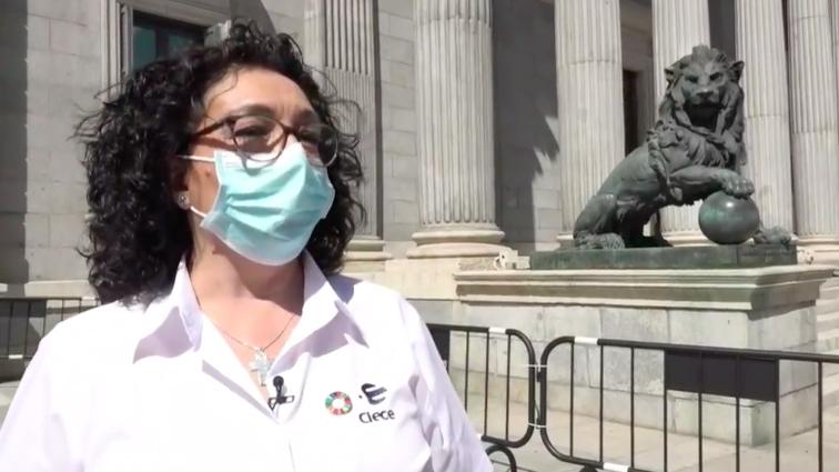 Valentina Cepeda, la limpiadora de Clece en el Congreso de los Diputados, que puso cara a los miles de trabajadores invisibles durante la pandemia del coronavirus