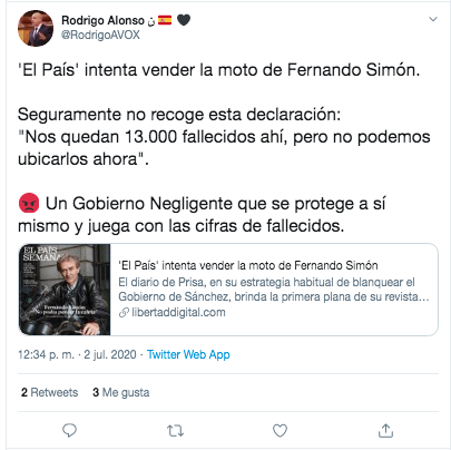 Tuit Fernando Simón Rodrigo Alonso