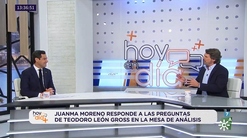 El presidente de la Junta de Andalucía, Juanma Moreno, en 'Hoy en Día' 