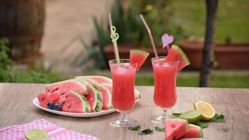 Batido de sandía, nectarina y pera