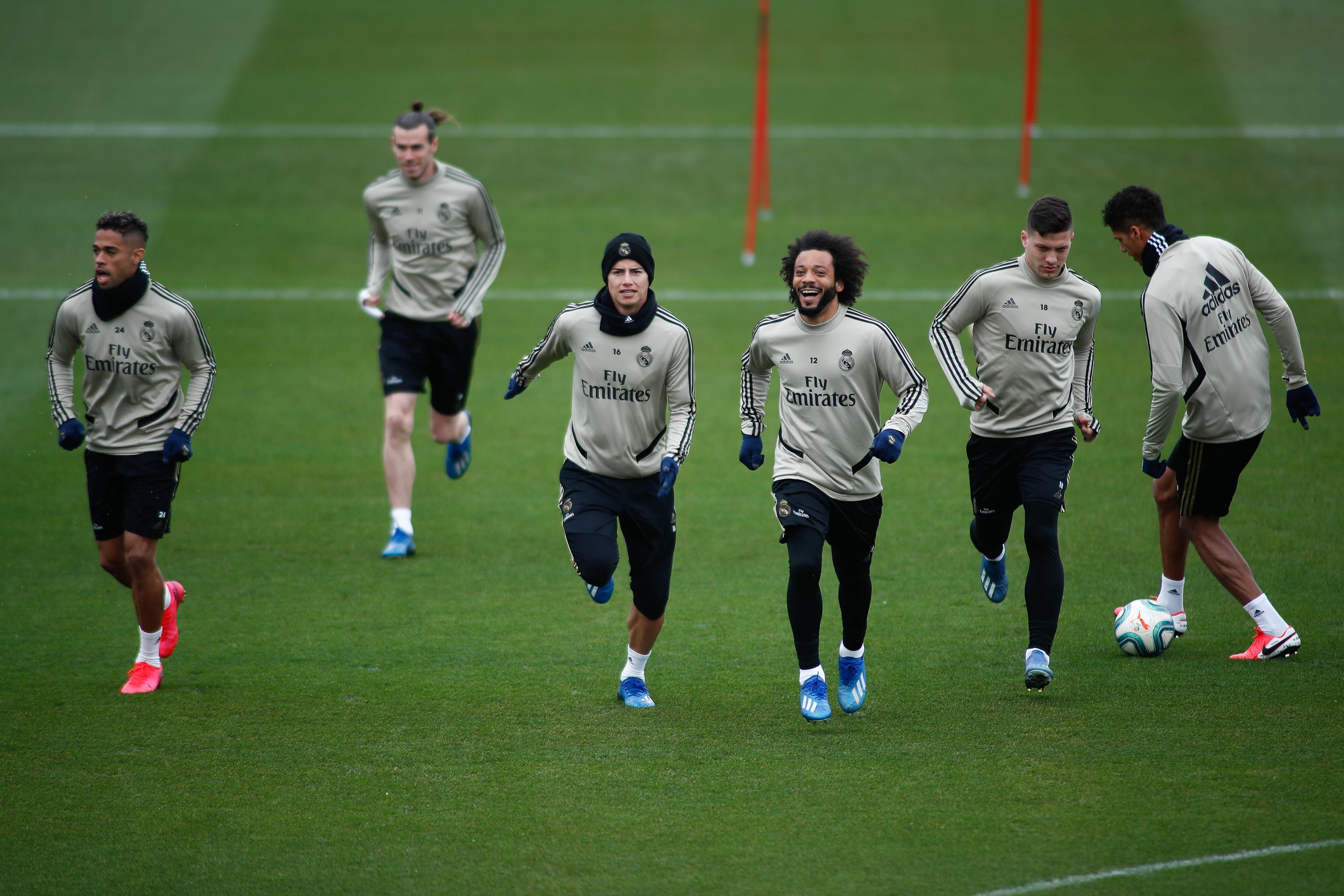 Jugadores del Real Madrid durante una sesión de entrenamiento