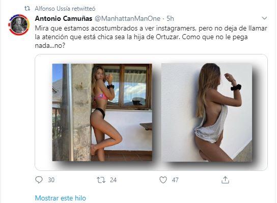 Mensaje contra Ortuzar retuiteado por Ussía