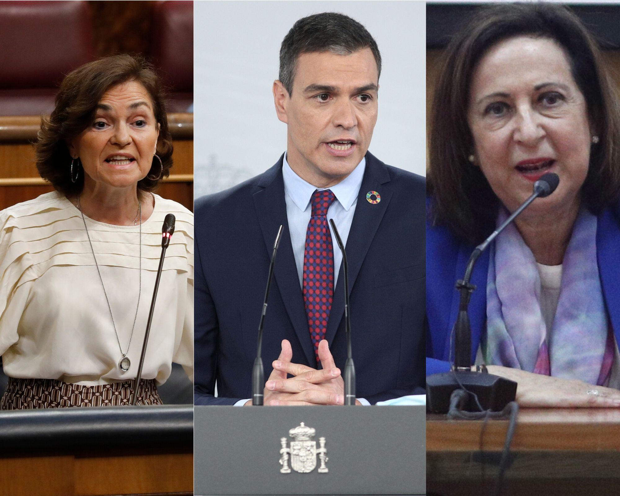 Carmen Calvo, Pedro Sánchez y Margarita Robles