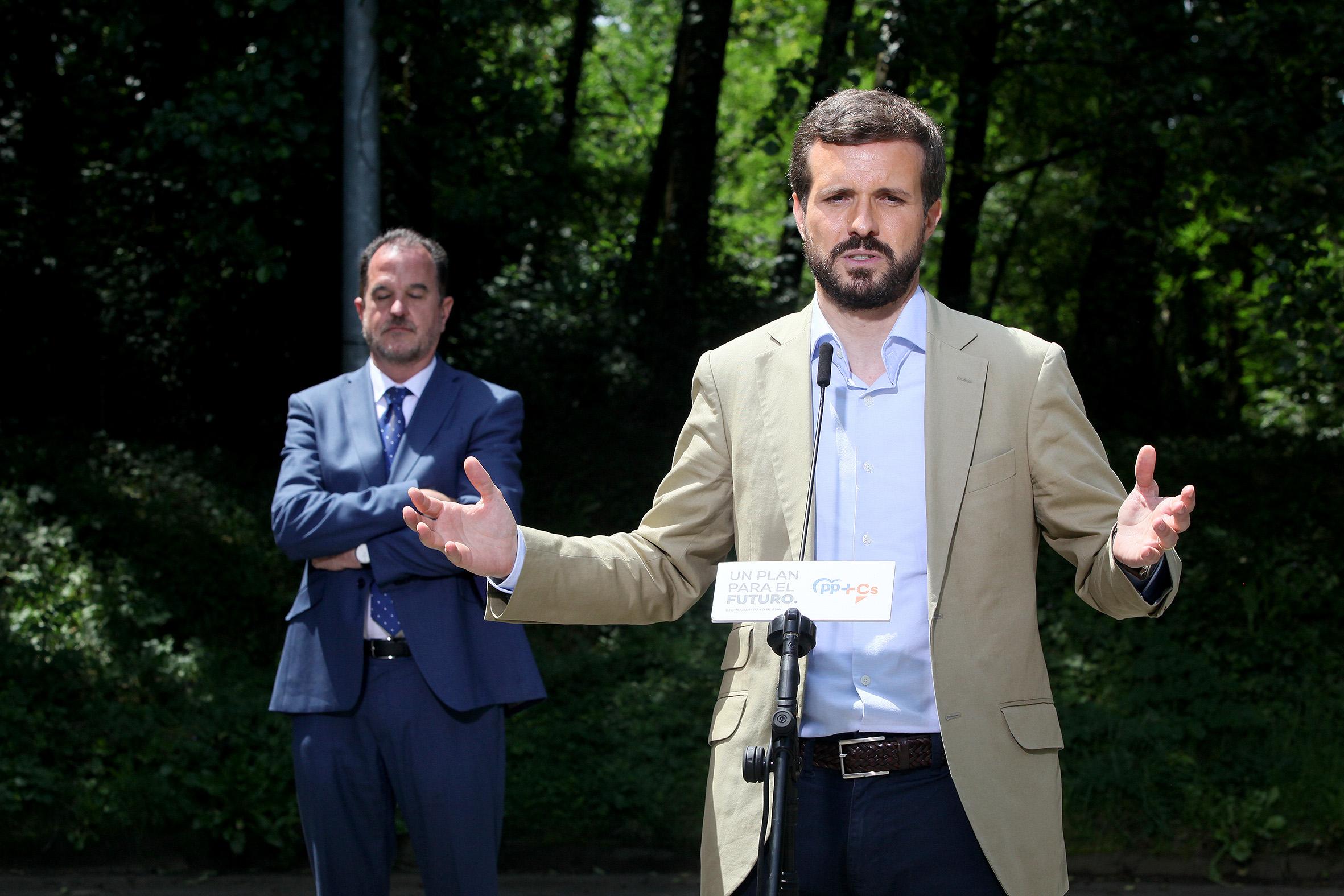 Pablo Casado en el mitin de Carlos Iturgaiz en San Sebastián.