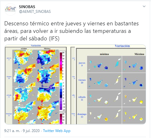 Tuit de la AEMET.