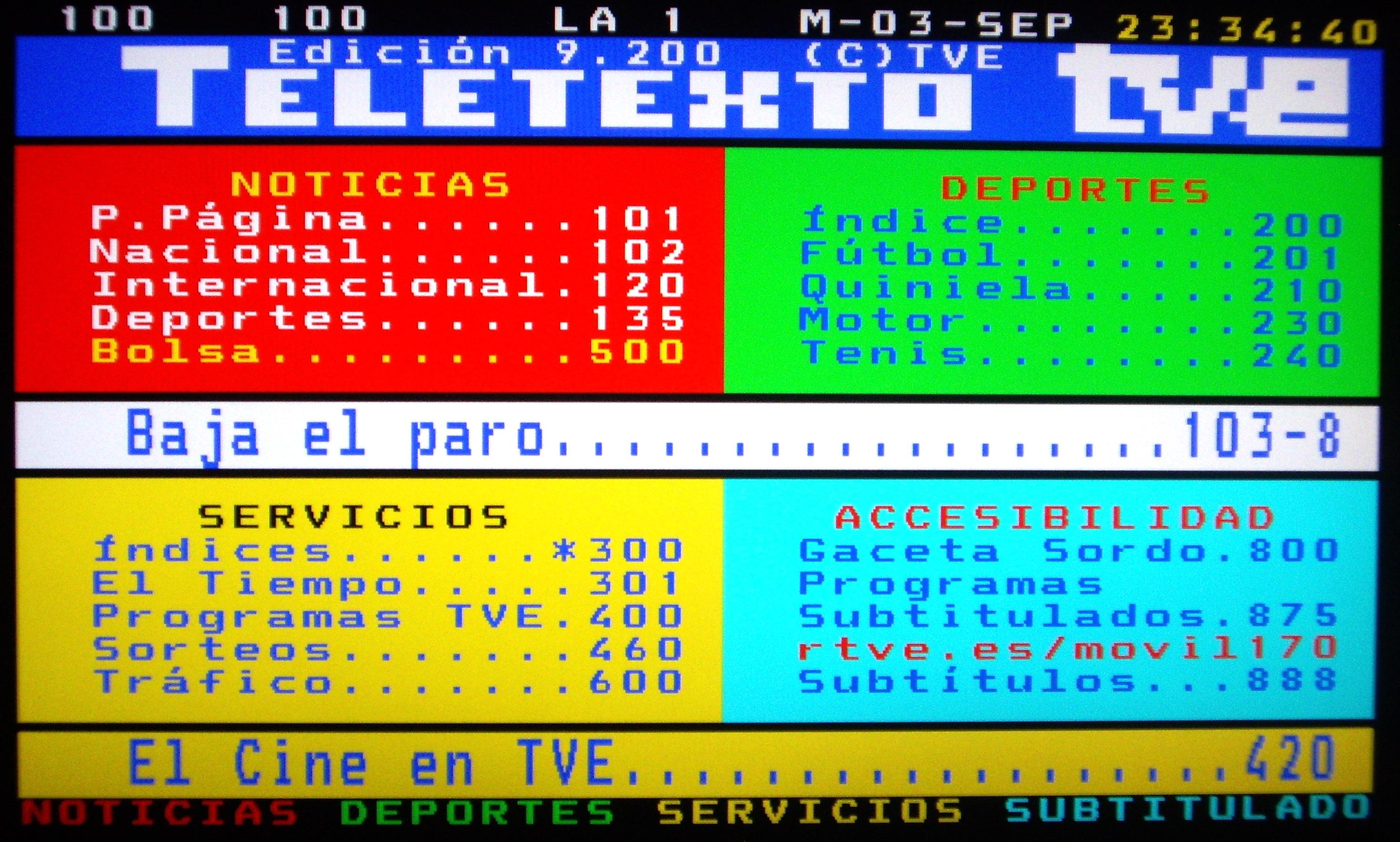 Imagen de archivo del teletexto