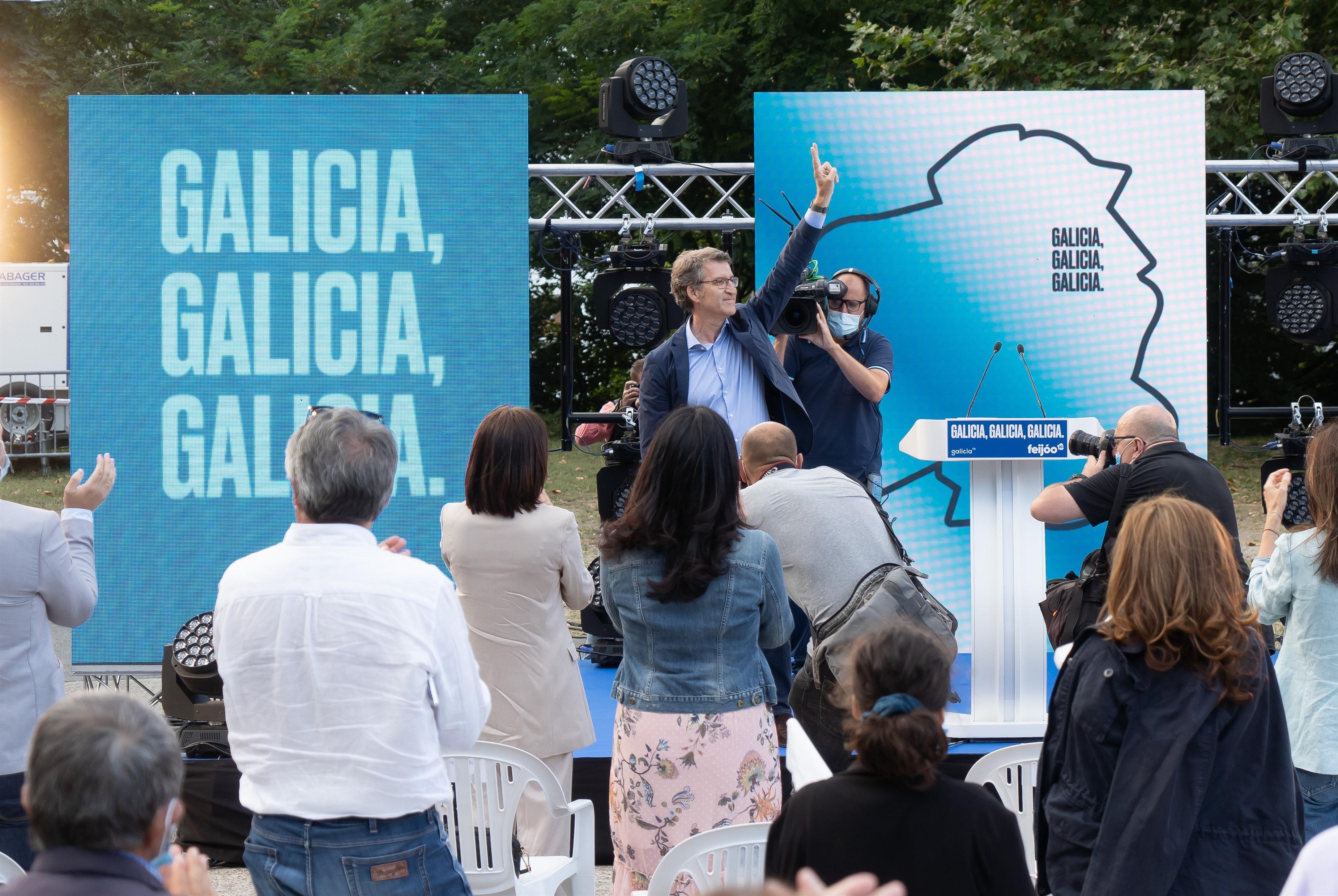 Feijóo interviene en A Coruña en el cierre de campaña. EP