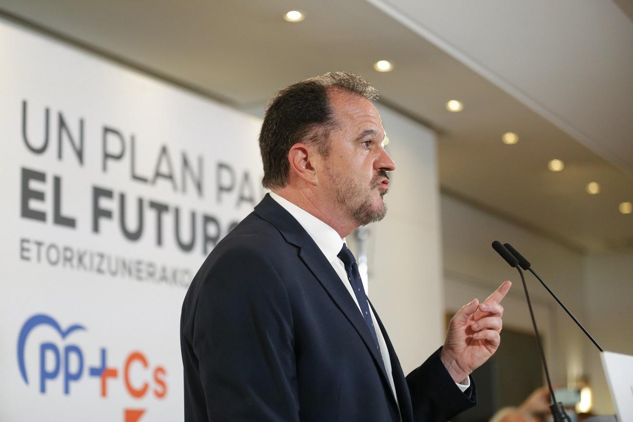 El candidato a lehendakari de la coalición PP y Ciudadanos, Carlos Iturgaiz. Fuente: Europa Press.