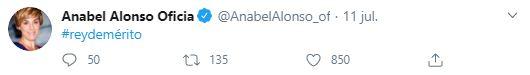 Tuit Anabel Alonso rey emérito