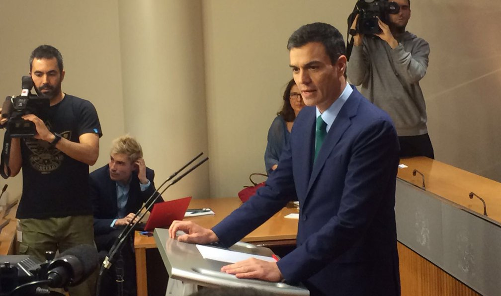 Pedro Sánchez comparece en el Congreso tras su reunión con Mariano Rajoy