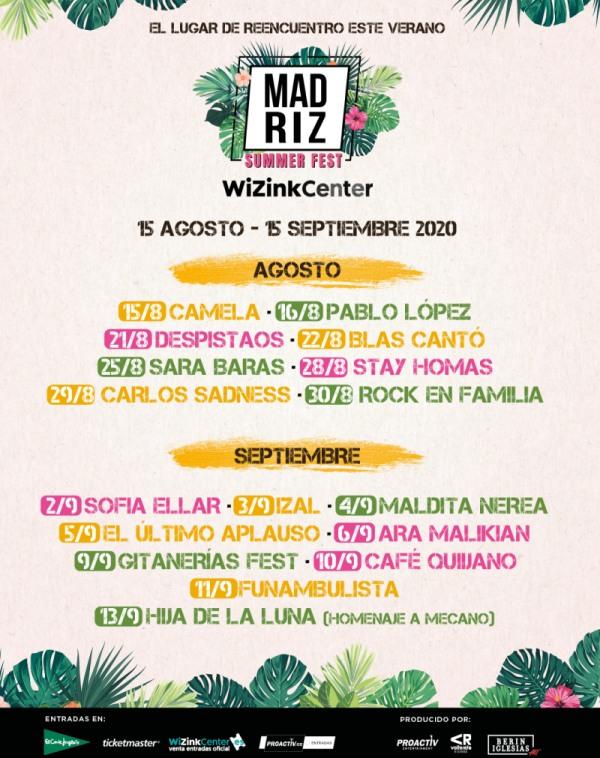 Cartel oficial de 'Madriz Summer Fest 2020' Cartel oficial de 'Madriz Summer Fest 2020'