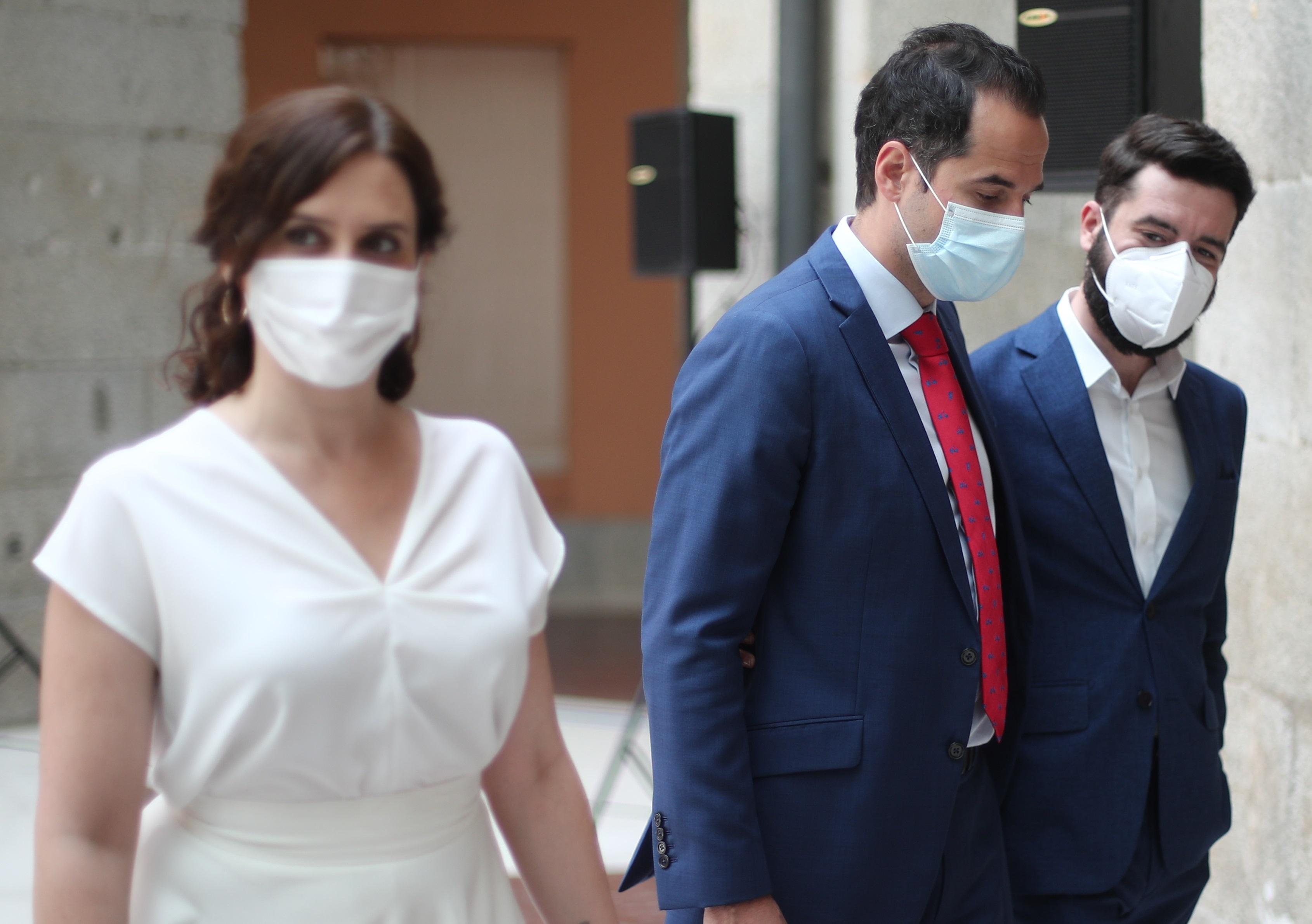 Isabel Díaz Ayuso e Ignacio Aguado en la Real Casa de Correos de Madrid. EP
