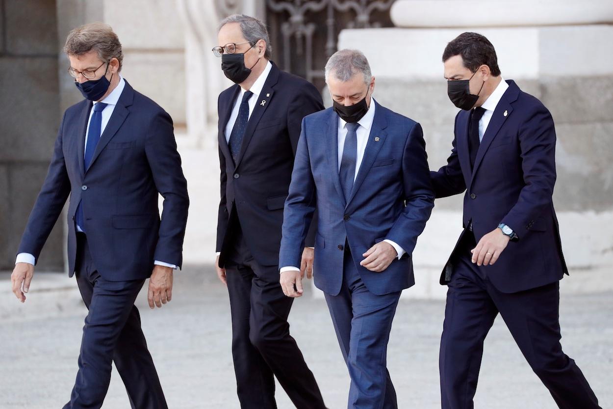 Quim Torra junto a Alberto Núñez Feijóo, Íñigo Urkullu y Moreno Bonilla