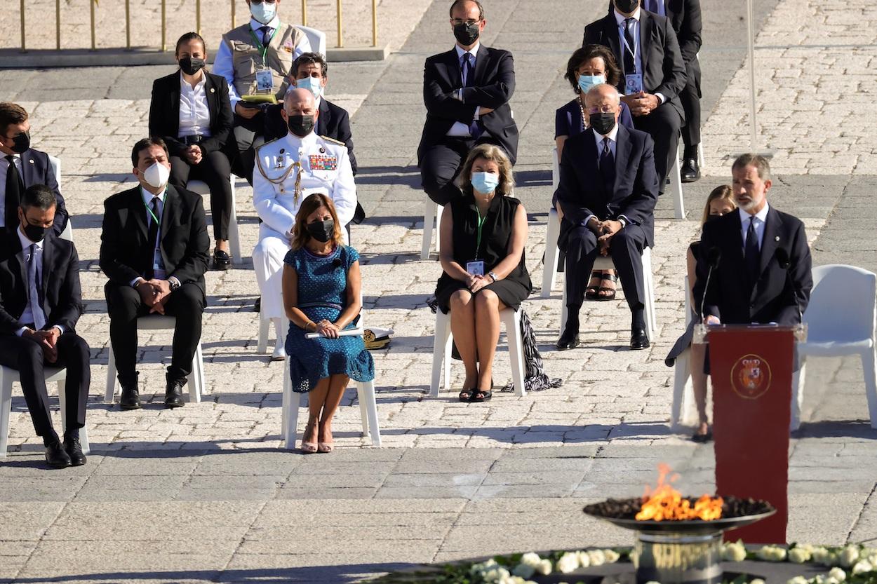 Fotografía del rey Felipe VI en el funeral de Estado a las victimas del coronavirus