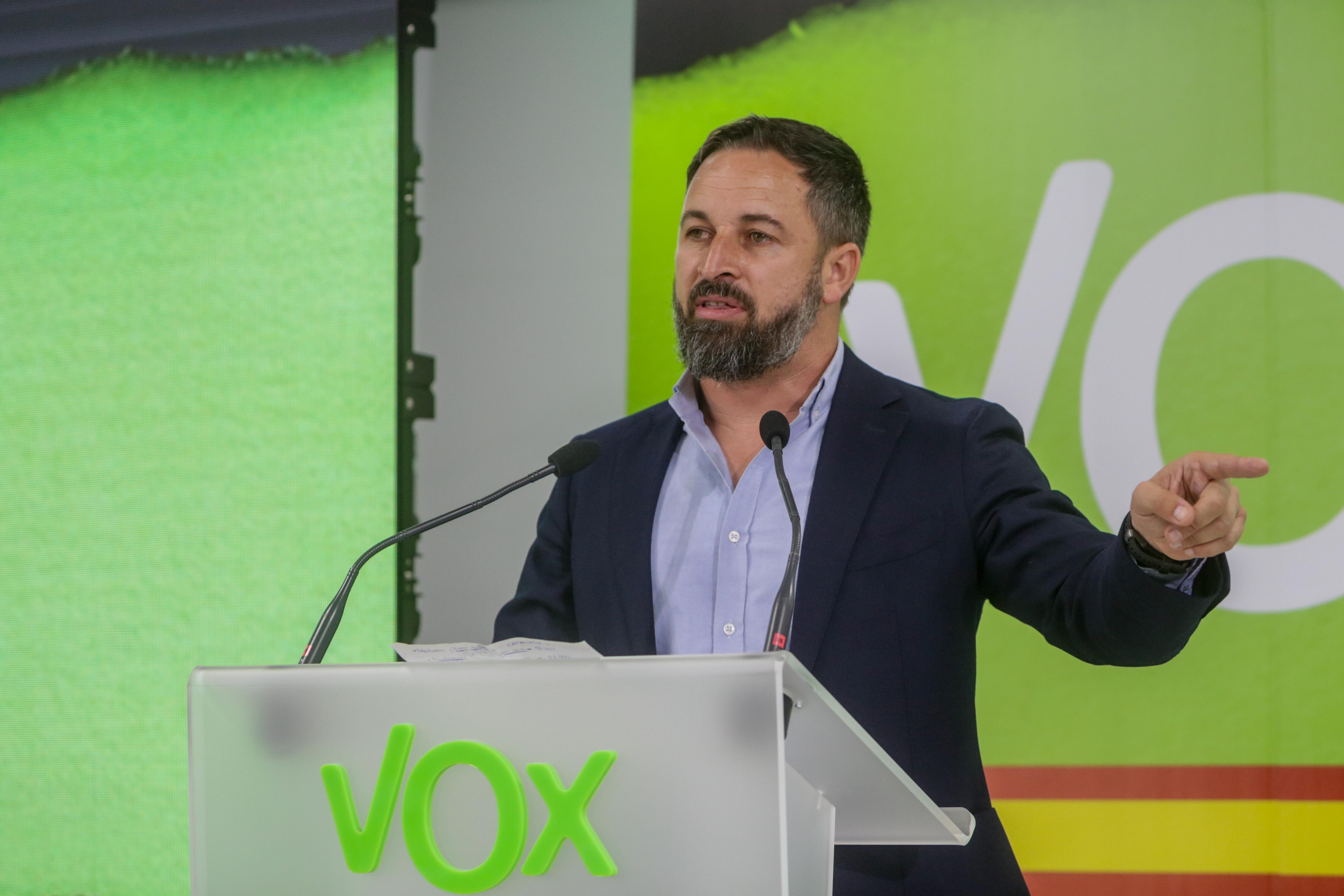 Santiago Abascal en rueda de prensa