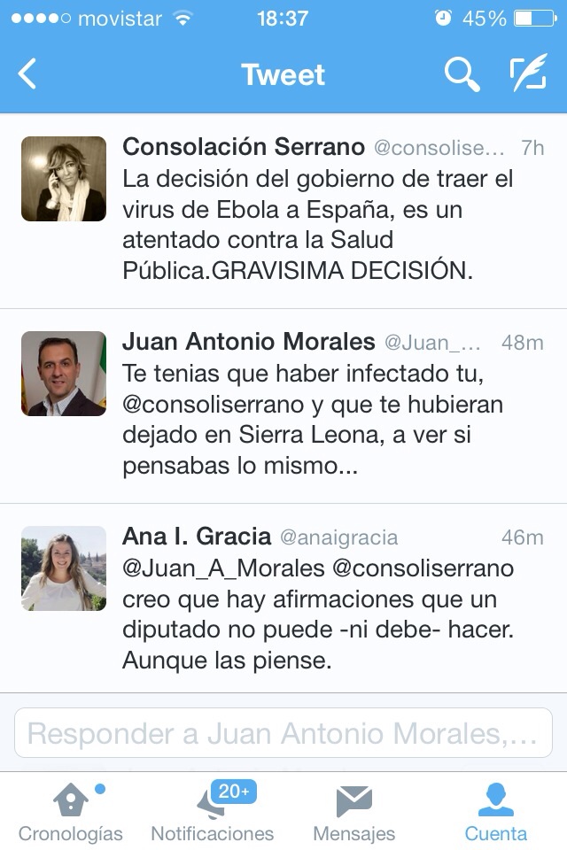 Un diputado del PP a una del PSOE: "Te tenías que haber infectado tú, y ...