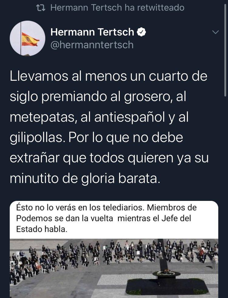 Mensaje de Hermann Tertsch que ya ha borrado. Mensaje de Hermann Tertsch que ya ha borrado.