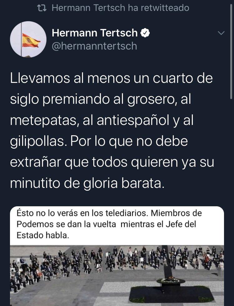 Mensaje de Hermann Tertsch que ya ha borrado.