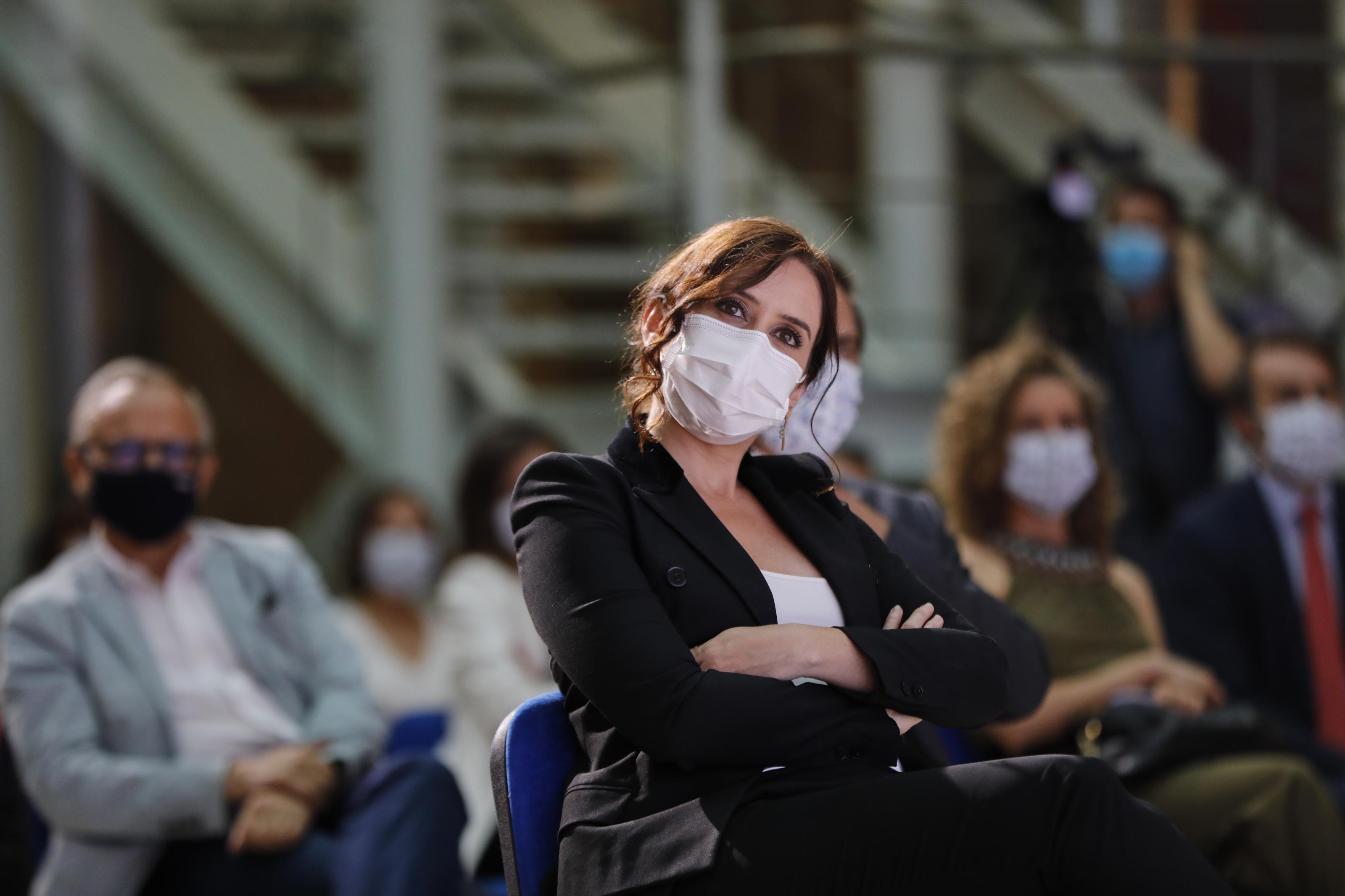 Isabel Díaz Ayuso en el homenaje a las víctimas de coronavirus. EP