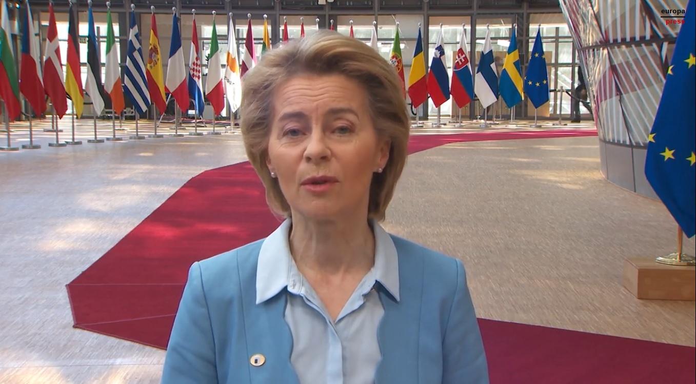 Ursula Von der Leyen a su llegada a la reunión del Consejo Europeo - Europa Press