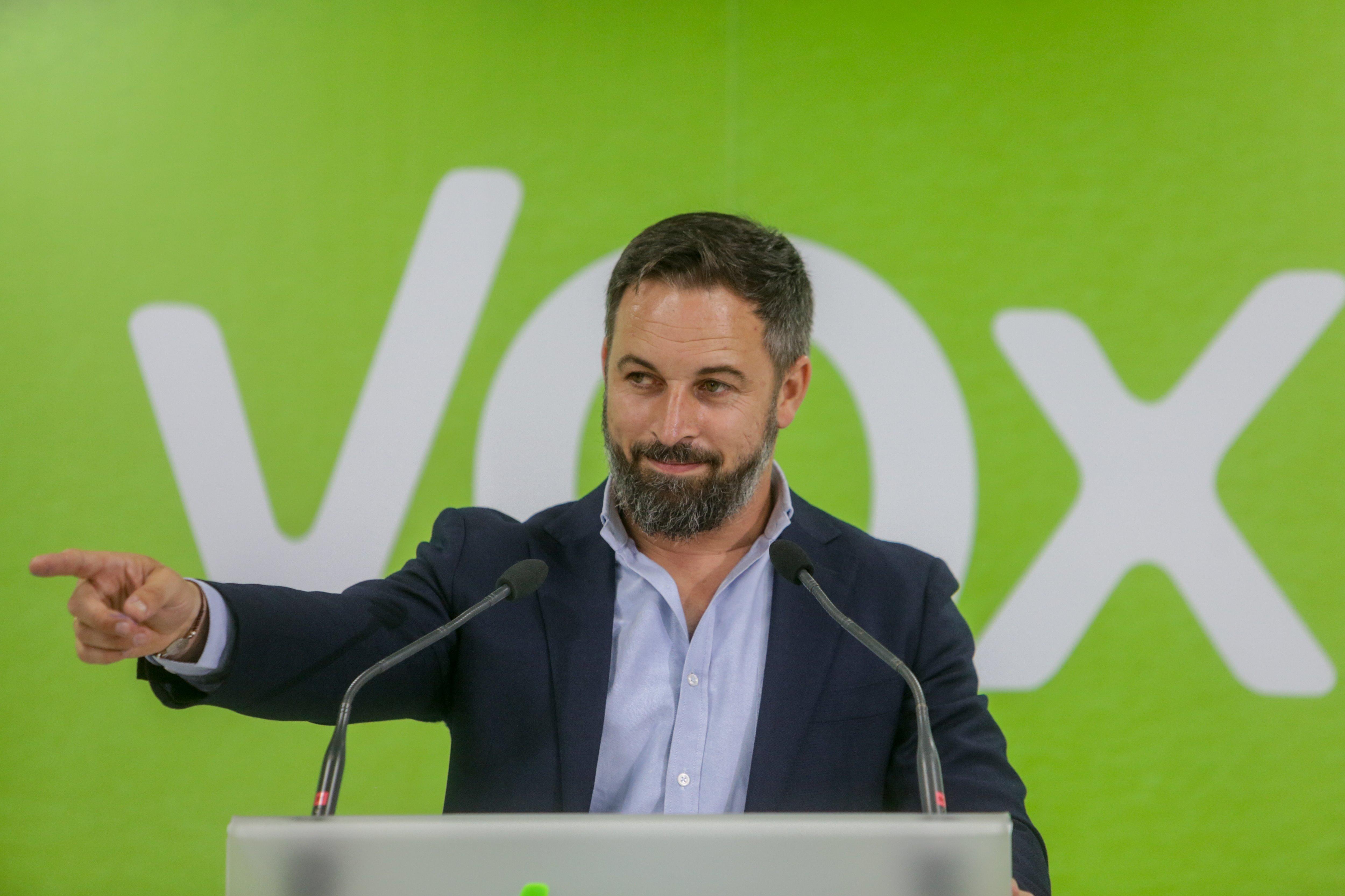 El presidente de Vox, Santiago Abascal. Fuente: Europa Press.